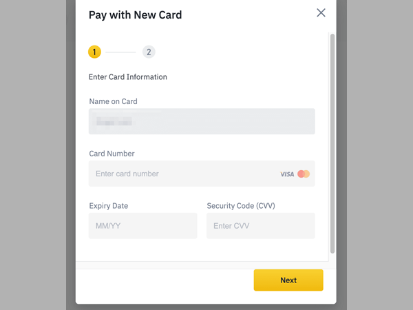 Card payment in Binance
