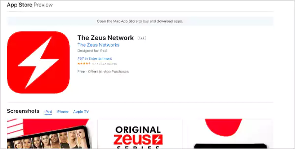 open the App store & search for Zeus